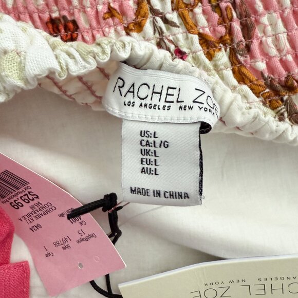 NWT RACHEL ZOE Linen Blend Bandeau Top - Pink - Large - Picture 3 of 4